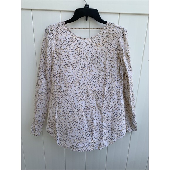 White House Black Market Tops - WHITE HOUSE BLACK MARKET Blouse Silk Size 6 Long Sleeve Colorful